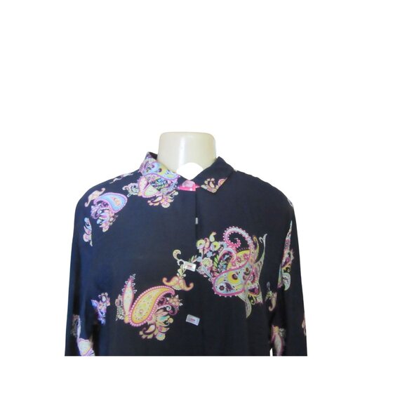 New w Tags, Multiples Navy & Paisley Button-up Tunic Size Large - Picture 3 of 8